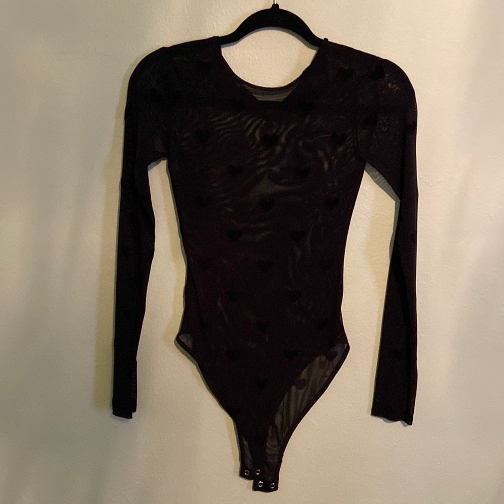 Forever 21 Mesh body suit with hearts